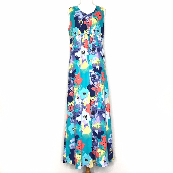Coldwater Creek Dresses & Skirts - Coldwater Creek Green Multicolor Floral Maxi Dress